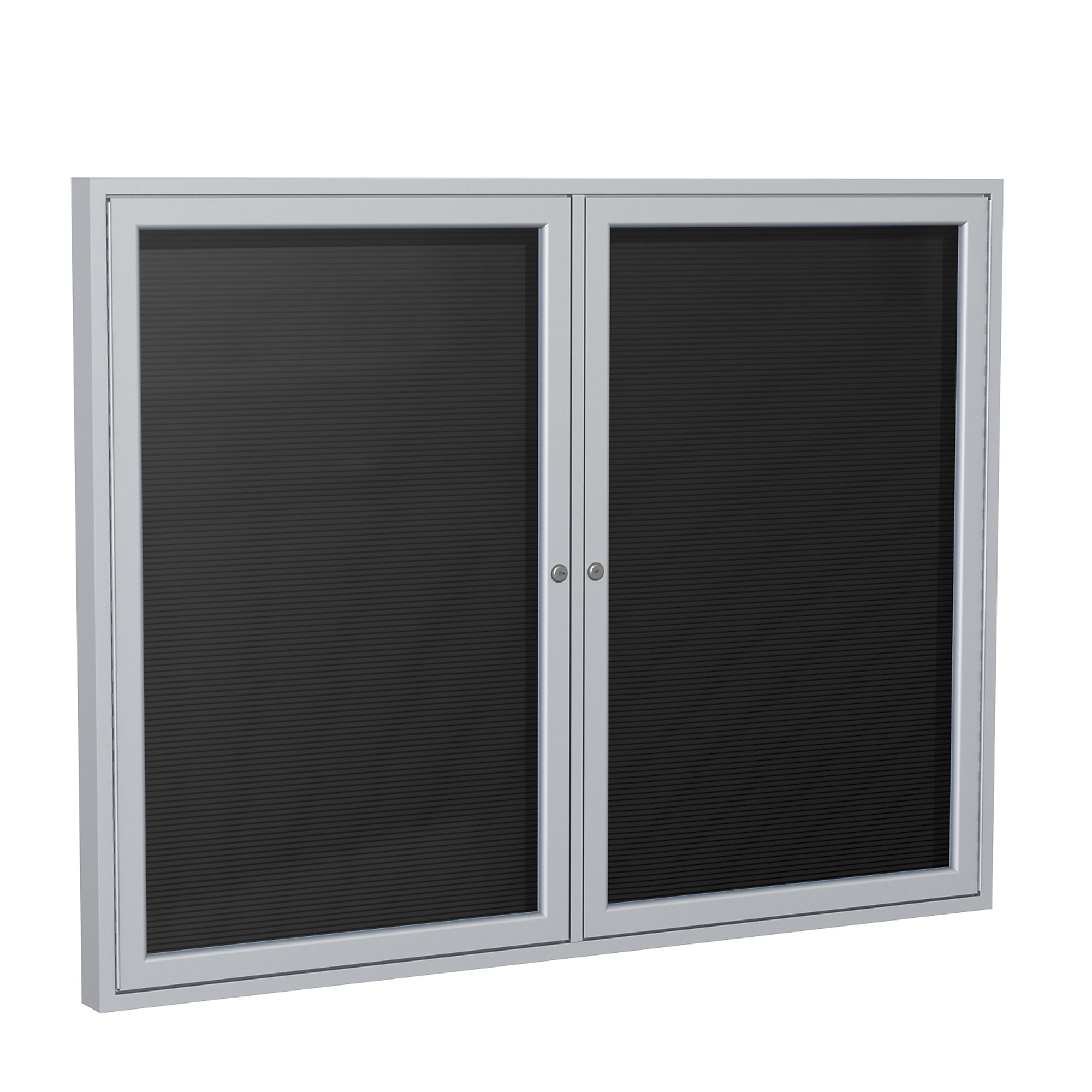 Ghent, 2 Door Vinyl Letter Board w/Alum, 3ft.x4ft., BK, Color Finish Black, Model# PA23648BX-BK